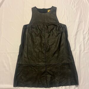 H&M Black Sleeveless Faux Leather Dress